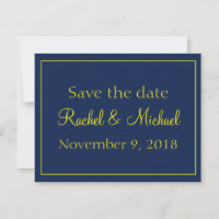 Sehr schön Blau und Gold Save the Date