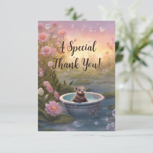 Sehr schöne Babydusche Dankeskarte (Stehend Vorderseite)