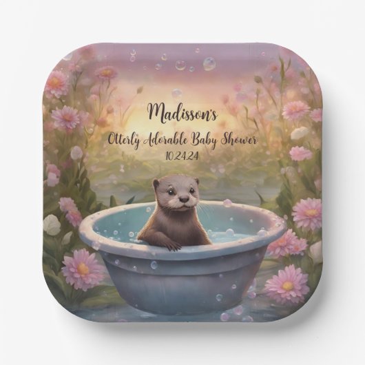 Sehr schöne Babydusche Pappteller (Vorderseite)