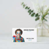 Sehr schöne, blaue und weiße Clown-Face-Malerei Visitenkarte (Stehend Vorderseite)