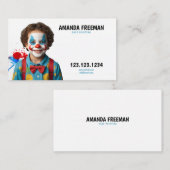 Sehr schöne, blaue und weiße Clown-Face-Malerei Visitenkarte (Vorne/Hinten)
