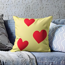 Sehr schöne, farbenfrohe Rote Herzen Gelbe Zuhause Kissen