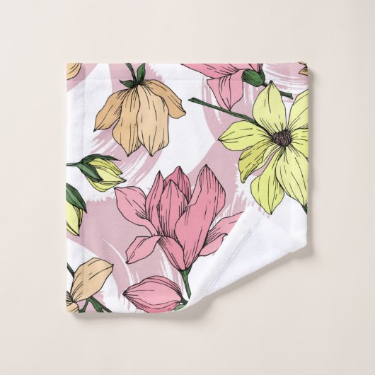 Sehr schöne handgezeichnete Monogramm-Handschrift, Badhandtuch Set (Waschlappen)