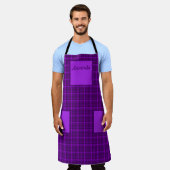Sehr schöne, helle, karierte Muster lila Schürze (Getragen)