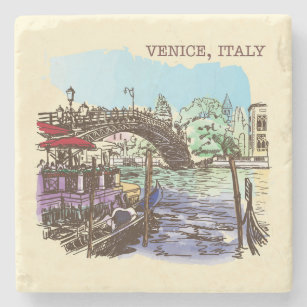 Sehr schöne Venedig Italien Sketch Stone Untersetz Steinuntersetzer