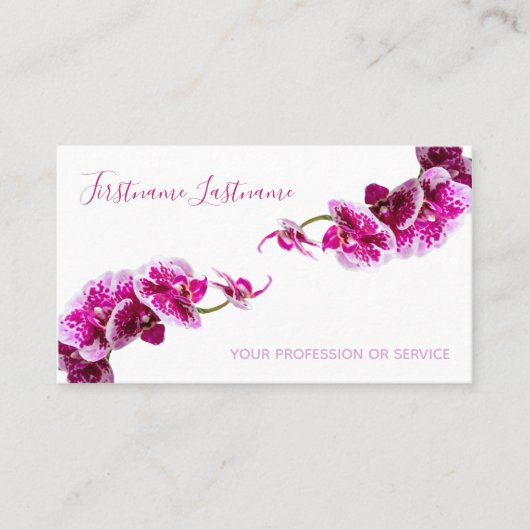 Sehr schöne violette orchid Blume auf Weiß! Visitenkarte (Vorderseite)