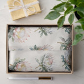 Sehr schöne, weiße Königsproteade Blume Muster w Seidenpapier (Geschenk)