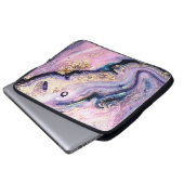 Sehr schönes Marmormuster. Abstrakte Kunst Laptopschutzhülle (Vorne Knopf)