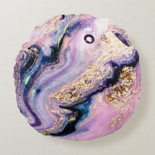 Sehr schönes Marmormuster. Abstrakte Kunst Rundes Kissen