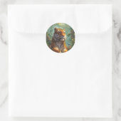 Sehr schönes Tiger 🐯 Design auf Runder Aufkleber (Tasche)