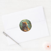Sehr schönes Tiger 🐯 Design auf Runder Aufkleber (Umschlag)