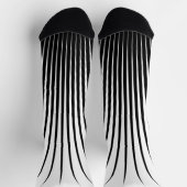 Sehr Schwarz-weißes Streifenmuster Socken (Oben)