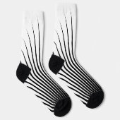 Sehr Schwarz-weißes Streifenmuster Socken (Rechts)