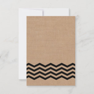 Sehr schwarze Chevrons auf Burlap-UAWG RSVP Karte