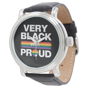 Sehr schwarzer, sehr stolzer LGBT-Gay Pride Armbanduhr