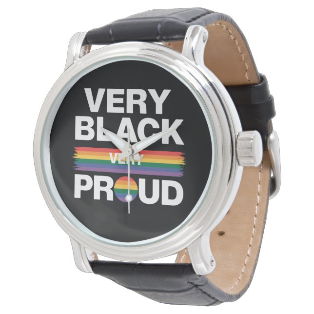 Sehr schwarzer, sehr stolzer LGBT-Gay Pride Armbanduhr (Schrägansicht)