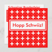 Sehr schweizerisch - Hopp Schwiiz, Go Schweiz Part Einladung (Vorne/Hinten)