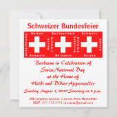 Sehr schweizerisch - Hopp Schwiiz, Go Schweiz Part Einladung (Rückseite)