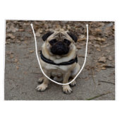 Sehr schwerer Mops Große Geschenktüte (Rückseite)