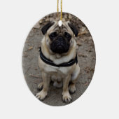 Sehr schwerer Mops Keramikornament (Rechts)