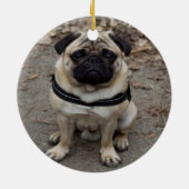 Sehr schwerer Mops Keramikornament (Hinten)
