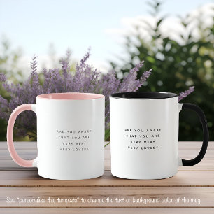 Sehr Sehr Geliebt Zitat Trendige schwarze Schrift  Tasse