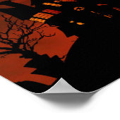 Sehr seltsame Halloween-Szene mit Riesenmond Poster (Ecke)