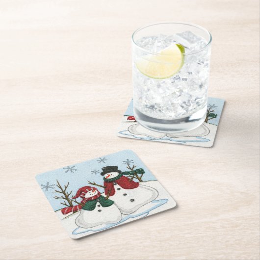 Sehr Spaß Schneemänner Weihnachten Untersetzer Set (Vor Ort)