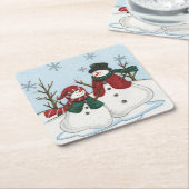 Sehr Spaß Schneemänner Weihnachten Untersetzer Set (angewinkelt)