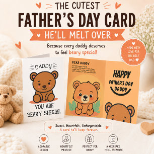 Sehr spezieller Daddy, Teddybär-Vatertag Dankeskarte