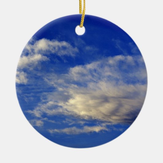 Sehr strukturierte Wolke in einem schönen blauen Keramikornament (Vorne)