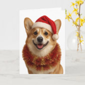 Sehr süße Corgi-Weihnachtskarte Karte (Gelbe Blume)