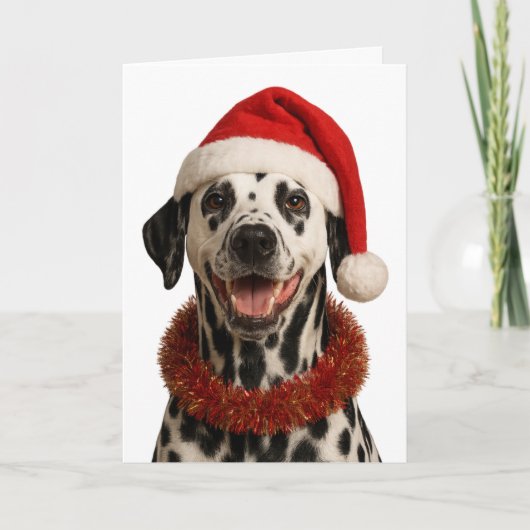 Sehr süße Dalmatiner-Weihnachtskarte Karte (Vorderseite)