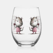 Sehr süße Katze mit Weinglas Drinkware Ohne Stiel (Rechts)