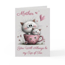 Sehr süße Katzen in einer Teetasse Grußkarte
