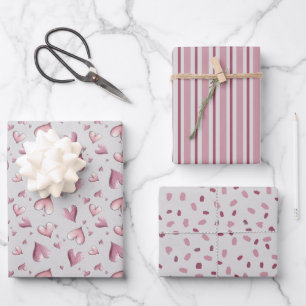 Sehr süße pastellrosa Geschenkpapierbögen Geschenkpapier Set