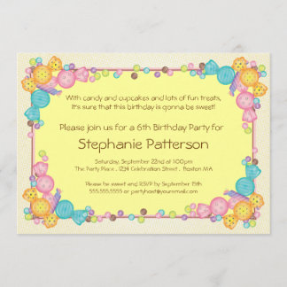 Sehr süße Süßigkeits-Themed Einladung