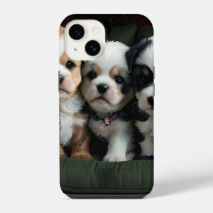 Sehr süße Welpen auf dem Sofa 2 iPhone 14 Hülle