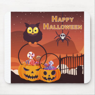 Sehr süßes glückliches Halloween-Design Mousepad