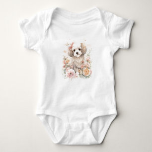 Sehr Sweet Baby Puppy Hund mit Blume Baby Strampler