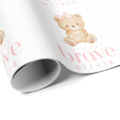 sehr tapferer Name bei Kinderkrebs Geschenkpapier (Rolleneckpunkt)