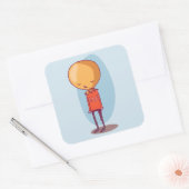 sehr trauriger, emotionaler Cartoon-Charakter Quadratischer Aufkleber (Umschlag)