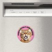 SEHR ÜBERRASCHT! Funny Crazy Cat Pink Magnet (In Situ (Geschirrspüler))