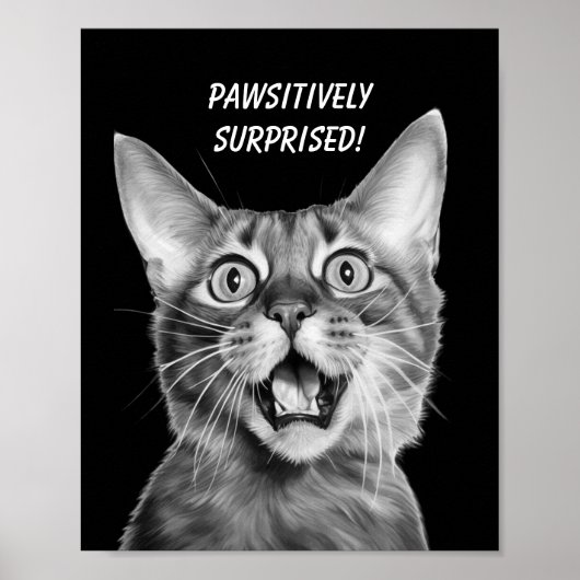 SEHR ÜBERRASCHT! Funny Crazy Cat Poster (Vorne)