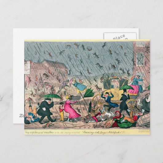 Sehr unangenehmes Wetter oder das alte Sprichwort Postkarte (Vorne/Hinten)
