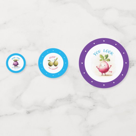 Sehr Veggie Valentines Confetti Konfetti (Vorderseiten)