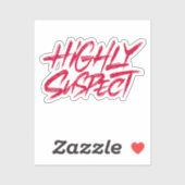 Sehr verdächtig. Roter Text Aufkleber (Blatt)