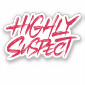 Sehr verdächtig. Roter Text Aufkleber (Vorderseite)