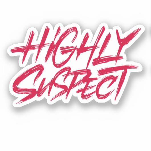 Sehr verdächtig. Roter Text Aufkleber (Vorderseite)