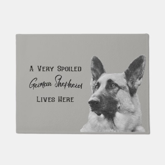 Sehr verdorbener Schäferhund-Hund Fußmatte (Vorderseite)